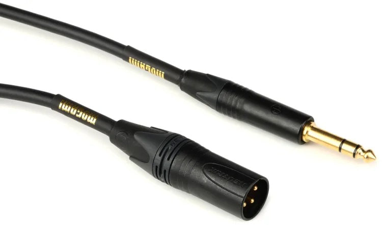 Mogami Gold TRSXLRM-03 Balanced 1/4-inch TRS Male to XLR Male Patch Cable - 3 foot