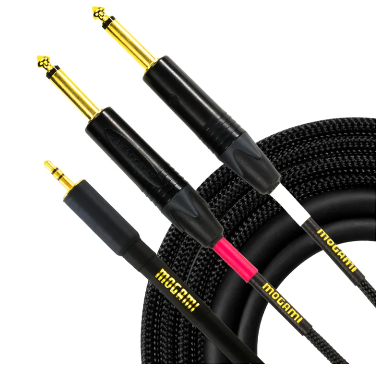 Mogami Gold 3.5 2 TS 06 Accessory Cable - 3.5mm TRS Male to Dual 1/4-inch TS Male Left/Right - 6 foot