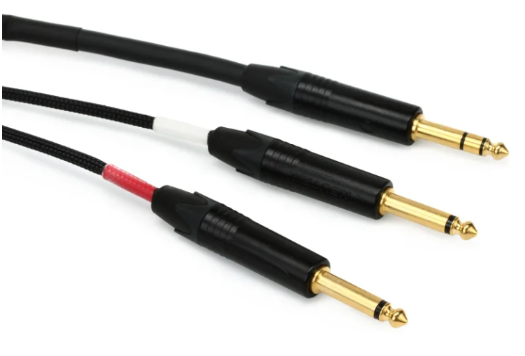 Mogami Gold Insert TS Cable - 1/4-inch TRS Male to Dual 1/4-inch TS Male - 12 foot