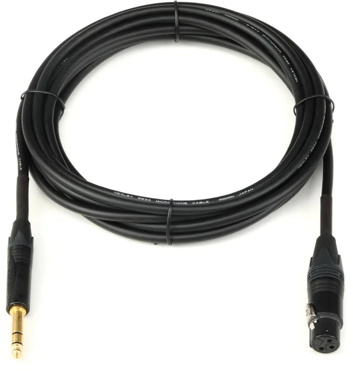 Mogami Gold TRSXLRF-15 Balanced XLR Female to 1/4-inch TRS Male Patch Cable - 15 foot