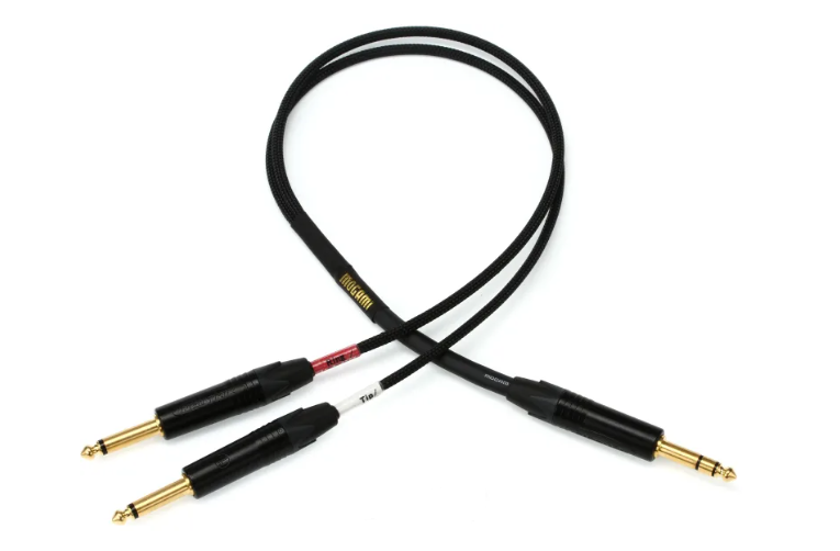 Mogami Gold Insert TS Cable - 1/4-inch TRS Male to Dual 1/4-inch TS Male - 2 foot