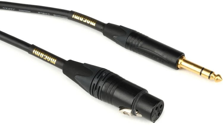 Mogami Gold TRSXLRF-50 Balanced XLR Female to 1/4-inch TRS Male Patch Cable - 50 foot