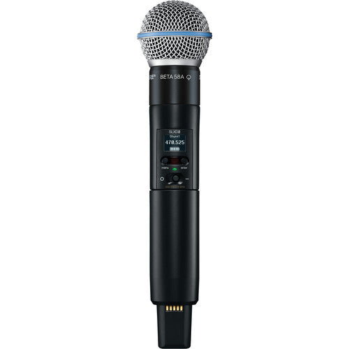 Shure SLXD24D/B58 Dual-Channel Digital Wireless Handheld Microphone with Beta 58 Capsules (G58: 470 to 514 MHz)
