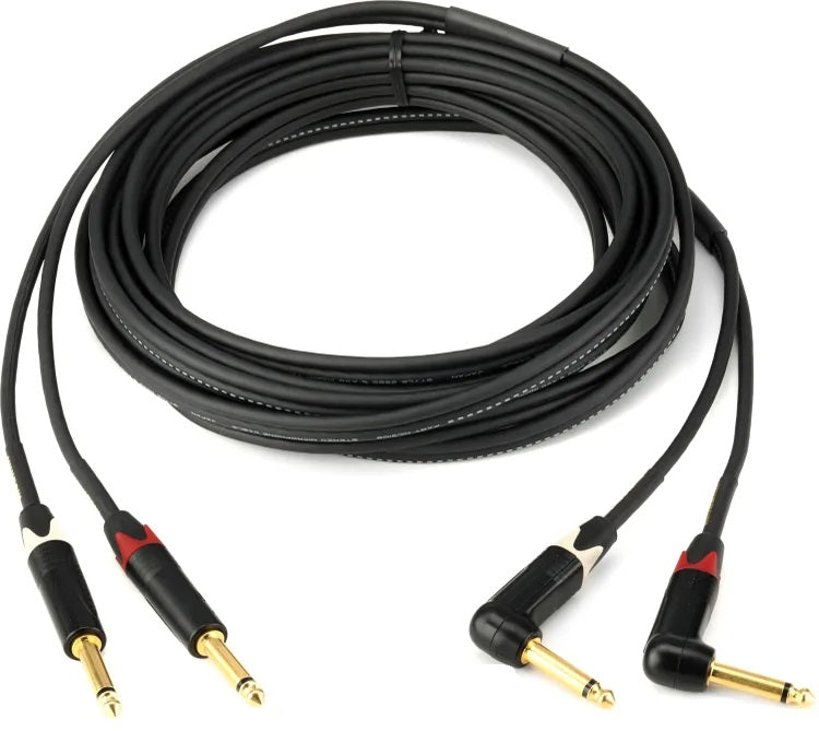 Mogami Gold Keyboard S Stereo Cable - Dual TS Male to Right Angle TS Male - 20 foot