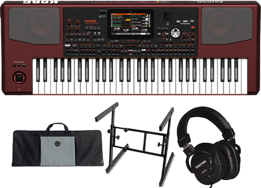 Korg Pa1000 61-Key Pro Arranger with Speakers essentials bundle